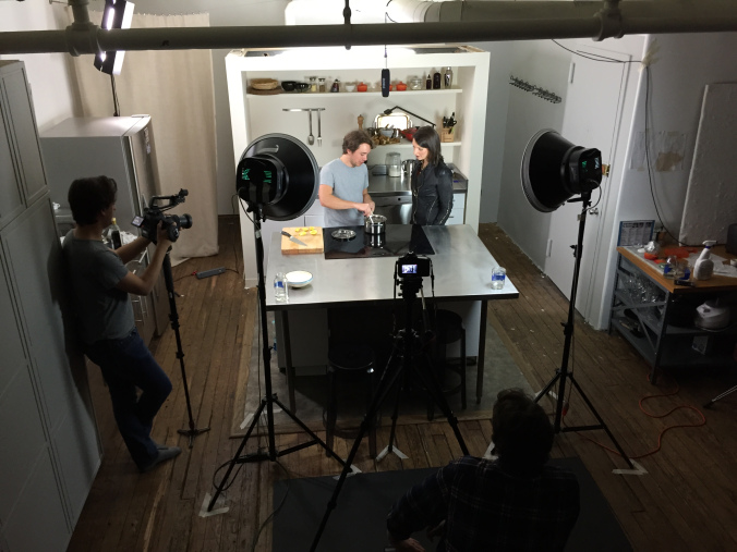 Filming with Chef Frankie Celenza for Frankie Cooks